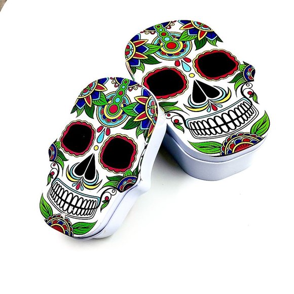 Other - Day of the Dead Dia de los Muertos Sugar Skull Set of Storage Tins Large/Small